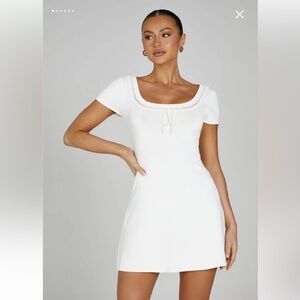 MESHKI dress GEORGIA Pointelle Knit Mini Dress - White
